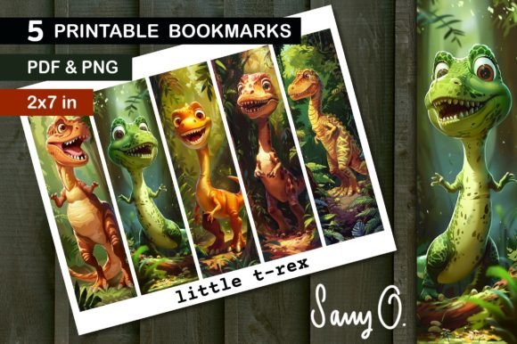 Download Bookmark Cute T-Rex Dino Dinosaur PNG - Premium Resources
