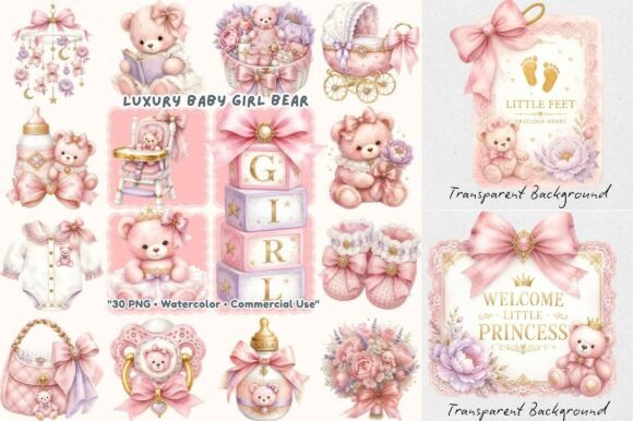 Download Grandmillennial Luxury Baby Girl Teddy - Luxury Collection