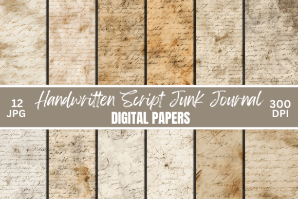Download Ephemera Handwritten Script Junk Journal - Handwritten script Collection